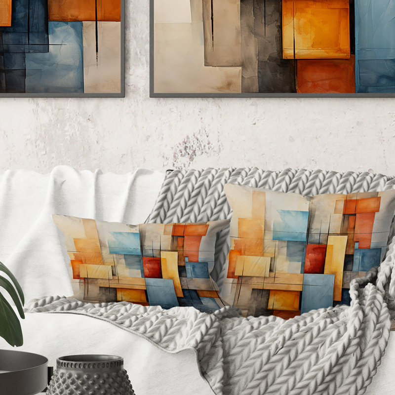 Coussin Cubism Fragmented Perspectives III - Cubism