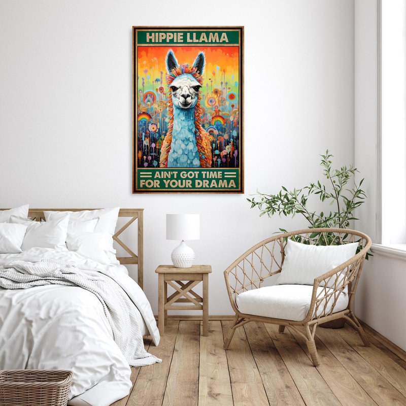 Hippie lama 1, H 36 po x l 24 po x P 1,25 po
