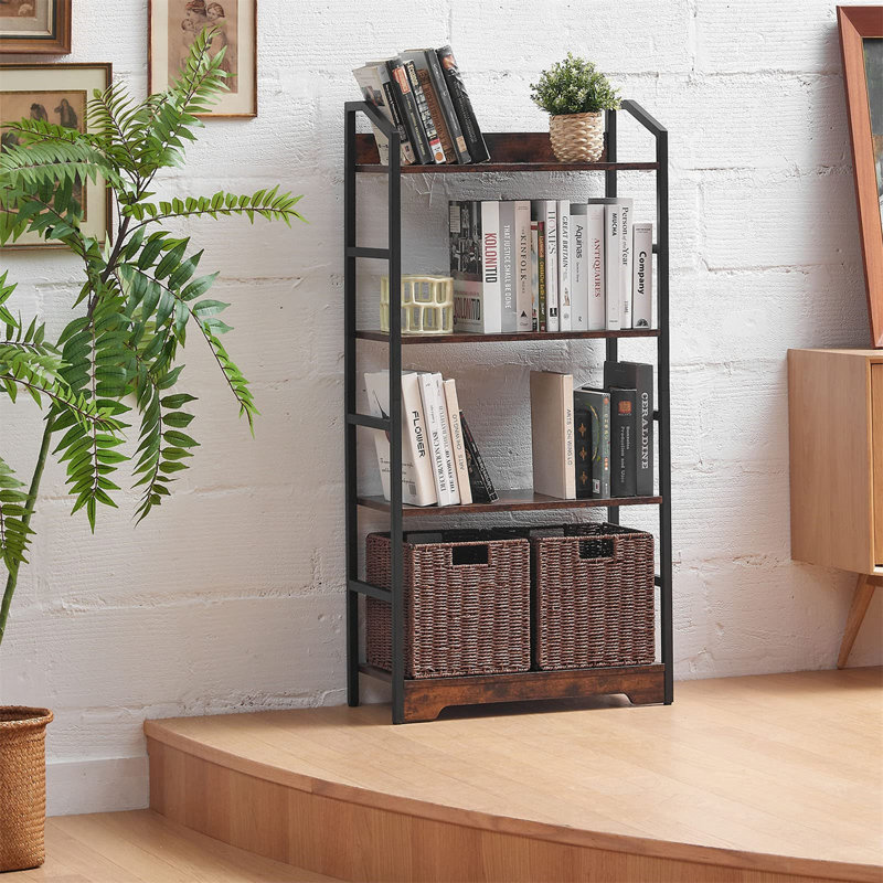 Ernice Metal Standard Baker's Rack, 49.33" H x 25.12" W x 11.61" D, Black/Brown