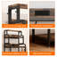 Mini armoire brune avec rangement, multi-usage dans divers espaces, rangement solide à 4 niveaux pour le bureau et la cuisine, trous réglables solides