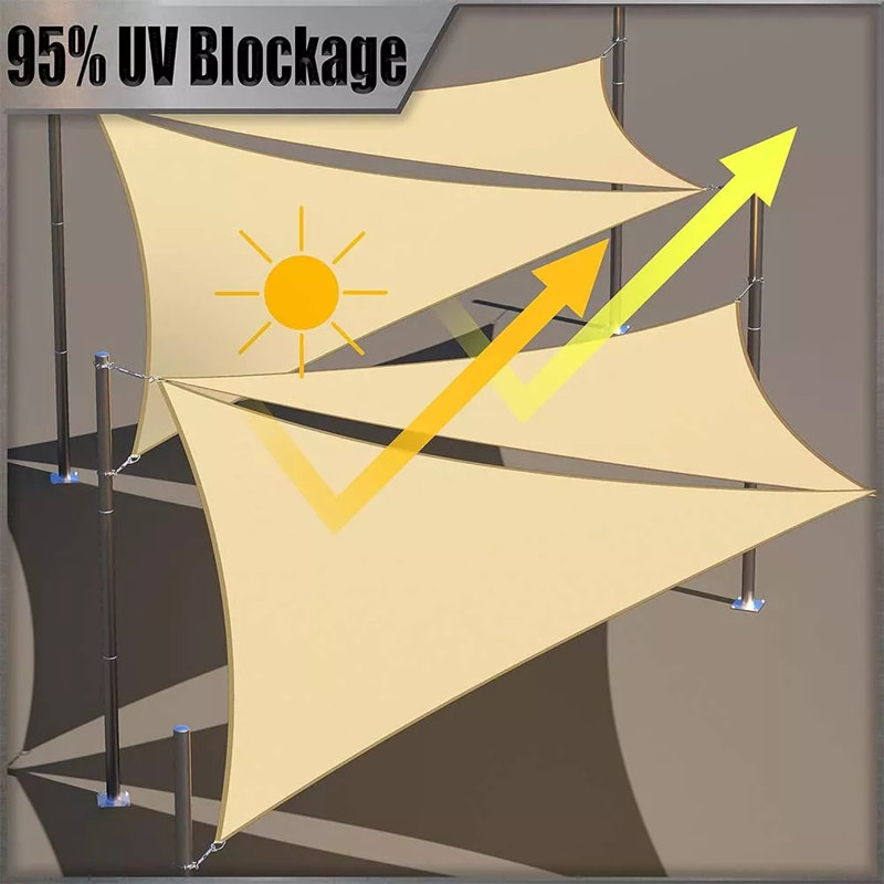 Auvent de patio à voile Homeya, 8 pi x 8 pi, Sable