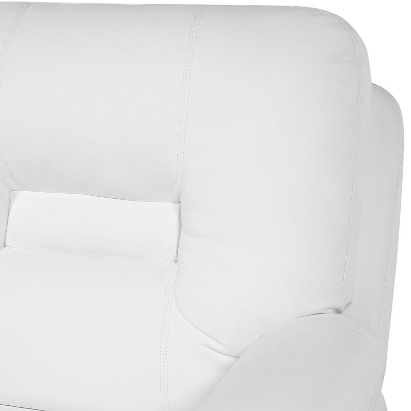 Bergen Faux Leather Reclining Loveseat, White