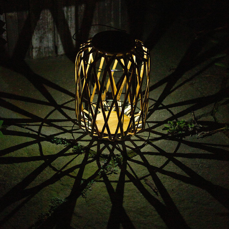 13'' Solar Powered Integrated LED Cylinder Lantern