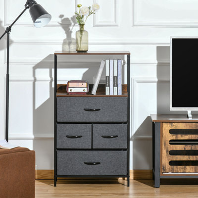 Hiliana Steel 58 cm W Chest of 4 Drawers