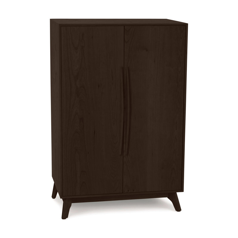 Catalina Solid Wood Bar Cabinet, Smoke Cherry