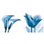 Lusty Blue Tulip & Indigo Calla Lililes - 2 pièces sans cadre sur verre