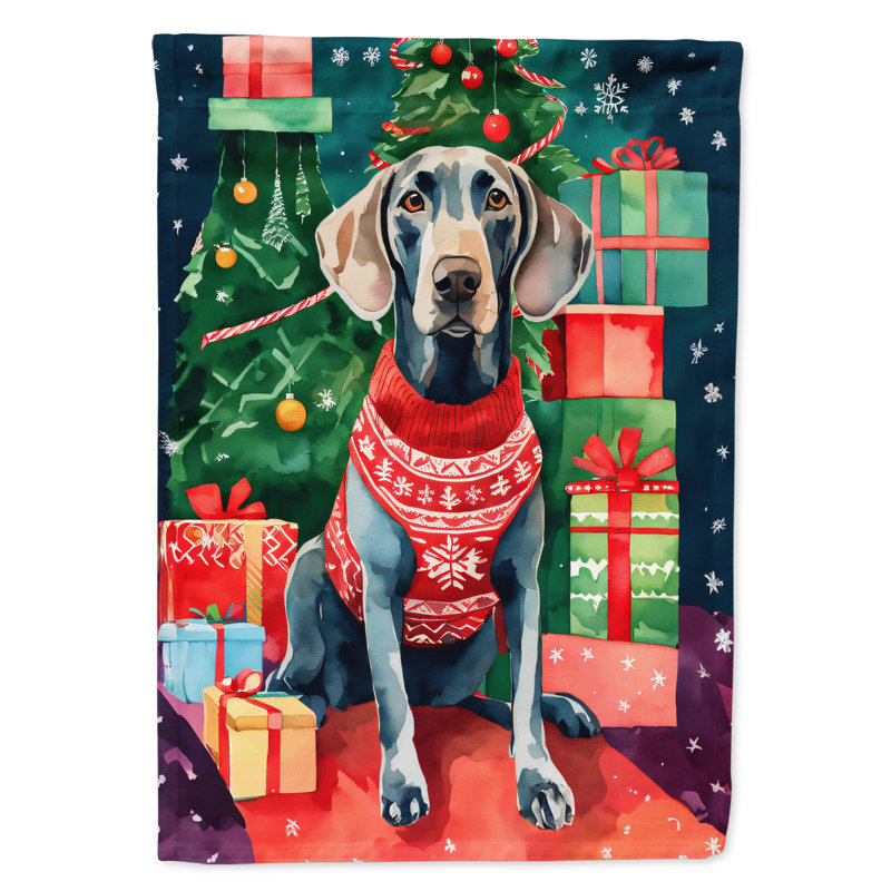 Drapeau de Noël Weimaraner, H 15,5 po x l 11,25 po