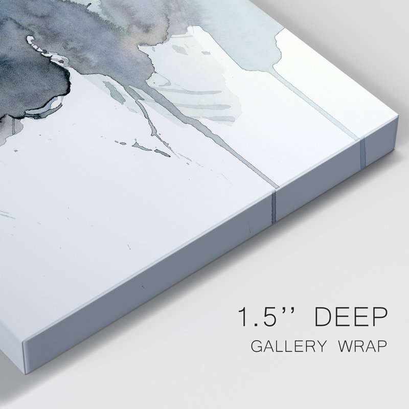 Indigo Splatter II - Wrapped Canvas Print, 18" H x 12" W x 1" D