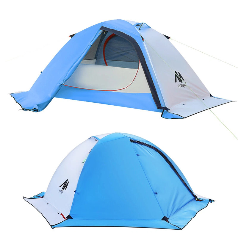2 Person Backpacking Tent For 4-Seasons, Winter Waterproof Tent, Lightweight Camping Gear For Backpacking, Easy Set Up Cold Weather Essentials