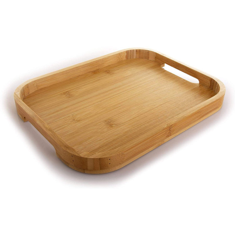 Plateau de service à thé fait à la main en bois de bambou 100% naturel par Pret & Savour