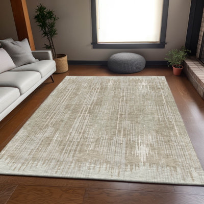 Tapis beige Prisco lavable à la machine de qualité supérieure