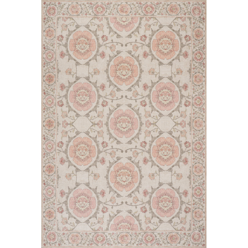 Hillstone Collection Winnow Traditional Vintage Medallion Area Rug, Rectangle 4' x 6'