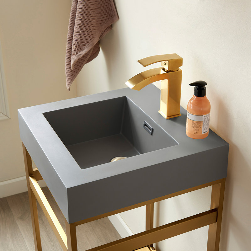 Ensemble de meuble-lavabo simple 18 po Irven, Or brossé, Gris, Gris