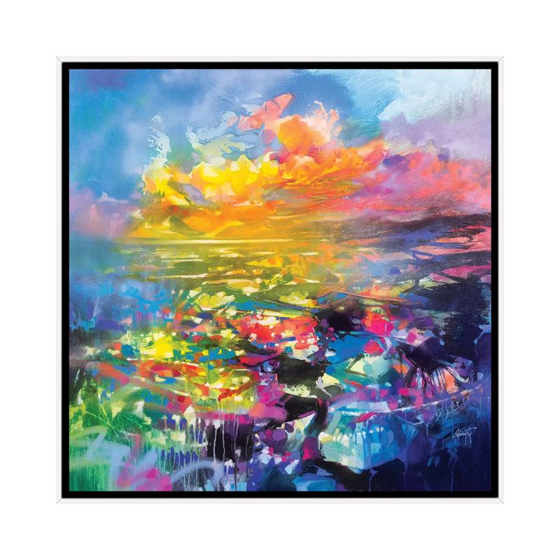 Fluid Resonance III, 18" H x 18" W x1.5" D, No Mat, White Frame
