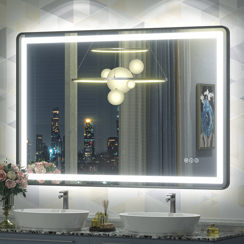Aevar UL Certified Front & Back LED Anti-Fog Tempered Glass Bathroom/Vanity Mirror with 3-Year Warranty, 48" x 32"