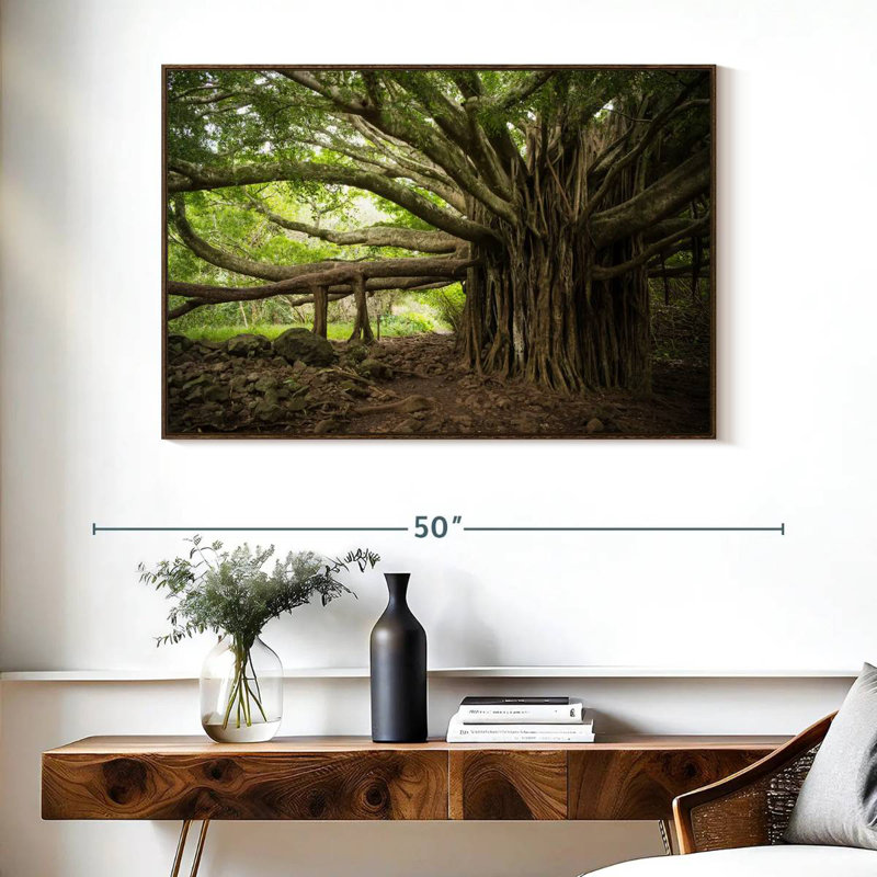 Banyan Tree, Cadre flottant noyer, 40 po x 27 po