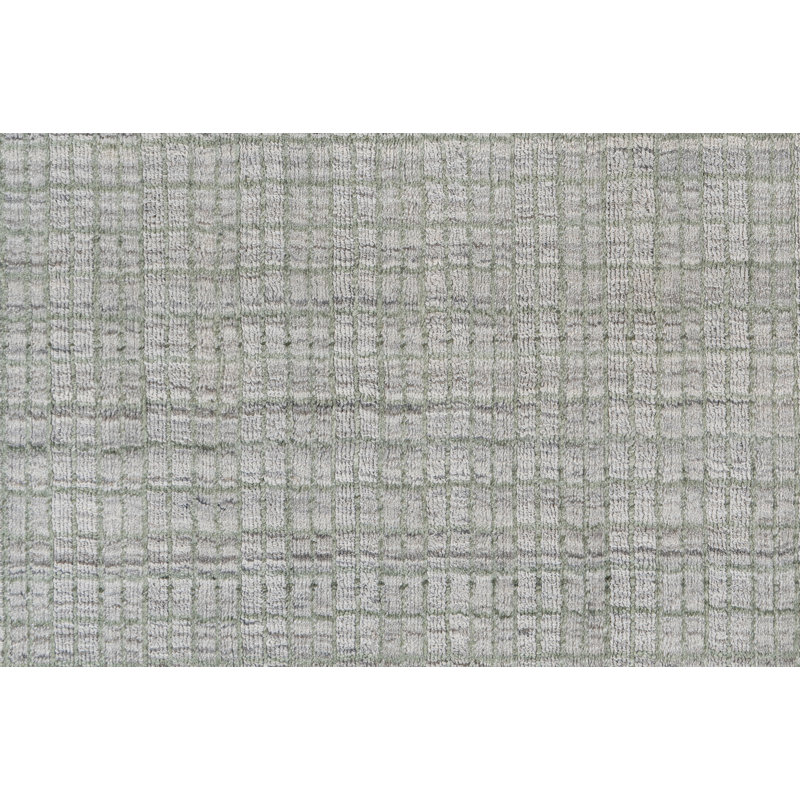 Hand Loomed Plaid Area Rug in Green