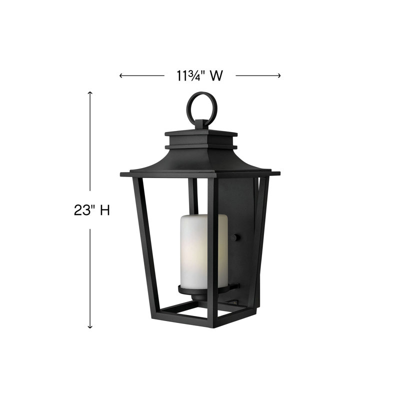 Sullivan Outdoor Wall Lantern, Black, 23" H x 11.8" W x 12.8" D, Incandescent