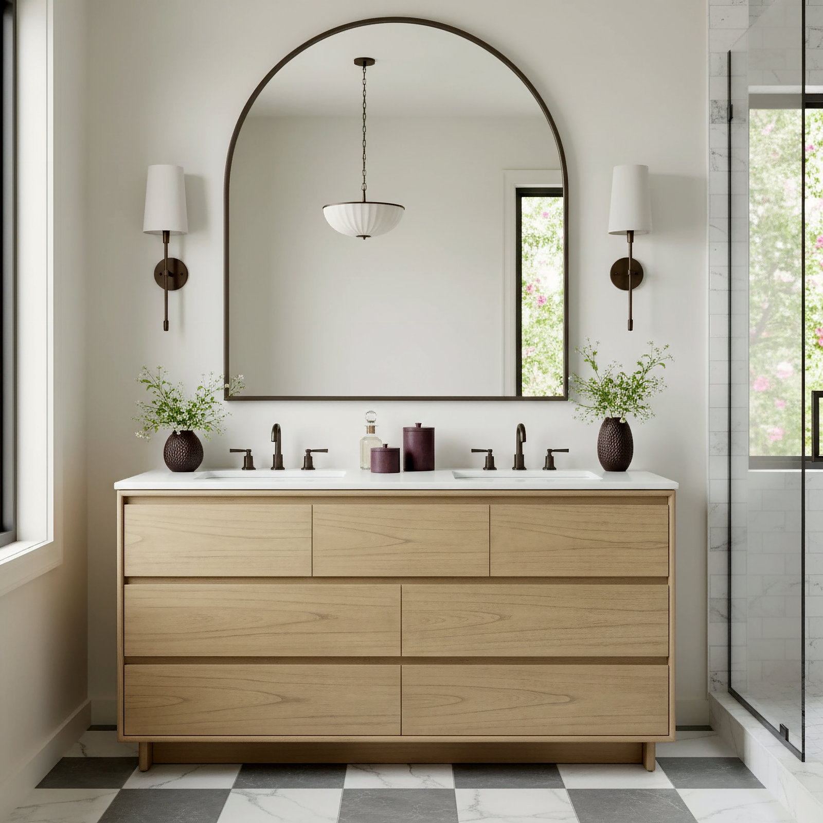Soleil Pine Single Bathroom Vanity, Natural, 72"