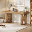 Bureau d'ordinateur de style campagnard de 160 cm avec plateau en bois épais pour bureau à domicile-2016520536