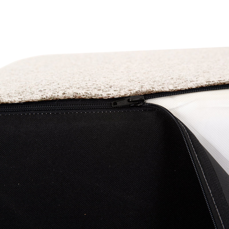 Ashle Upholstered Ottoman, Sand 100% Polyester