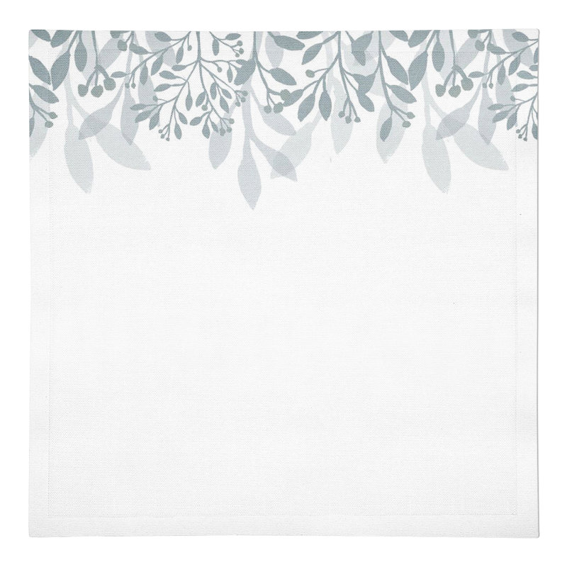 Serviette de table rectangulaire en coton Rosina, Bleu / blanc