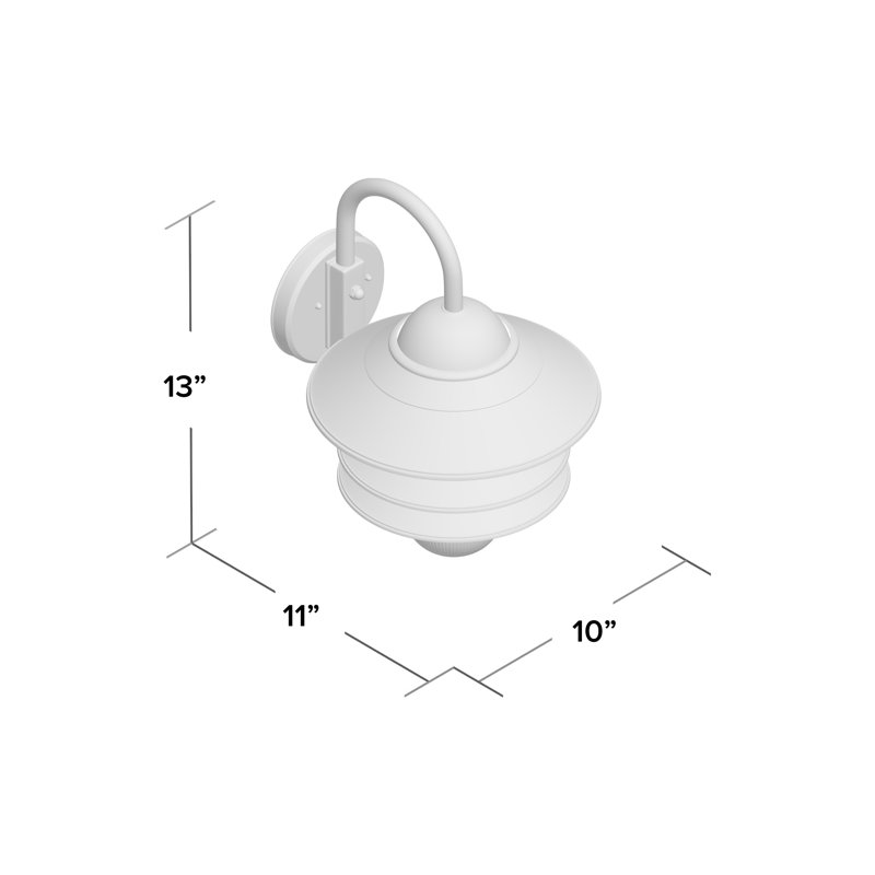 Luminaire de grange d'extérieur H 13 po Caja, Blanc texturé, Incandescente moyenne
