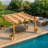 12 ft. W x 12 ft. D Breeze Solid Cedar Wood Pergola with Retractable Canopy-90582540-90582541