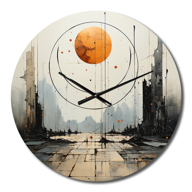 DesignArt Full Moon Revelations Vintage Illustration Metal Wall Clock ...