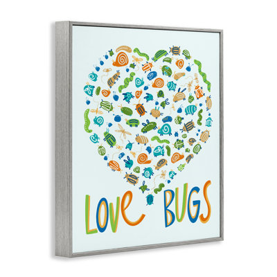 Giclée encadrée en forme de cœur Love Bugs, conception par Connie Summers