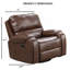 Fauteuil inclinable de style transitionnel avec poignées surdimensionnées avec accoudoirs à têtes de clou et coussin supérieur