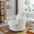 32"W Slipcovered Upholstered Swivel Barrel Chair-1912470073