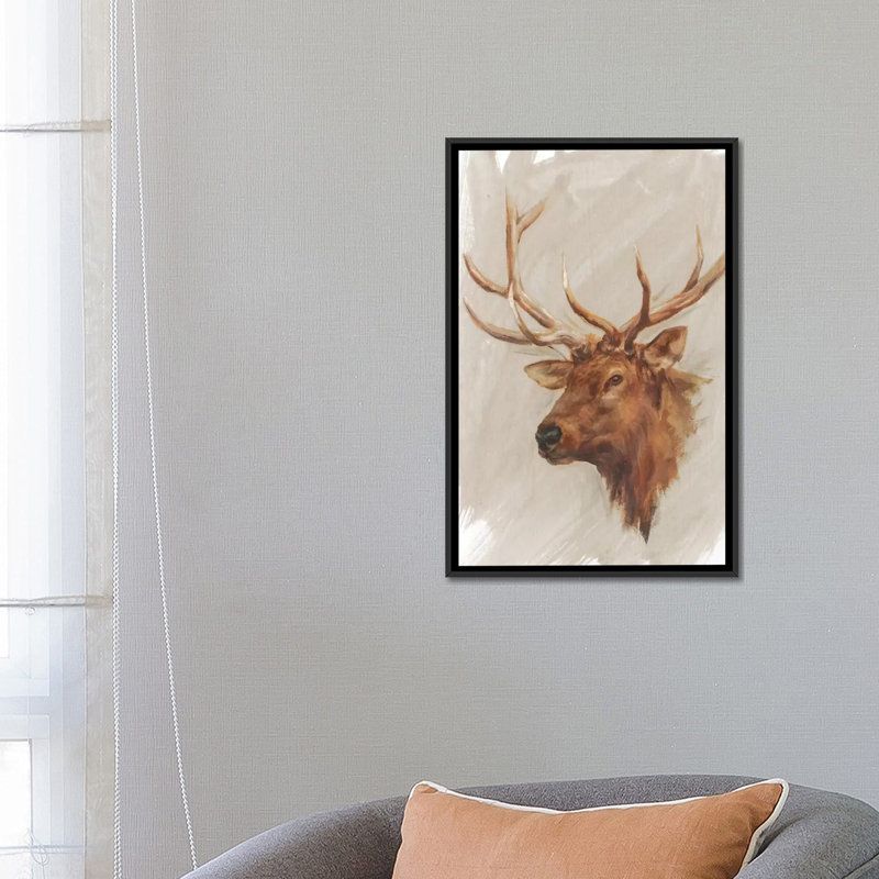 « western american animal study iv », impression sur toile, H 26 po x l 18 po x P 1,5 po, Toile avec cadre noir, Pas de tapis