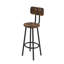 Ensemble de table de bar en bois aggloméré brun chaud 5 pièces 43,3 pouces avec 4 tabourets, ensemble de salle à manger de style pub compact pour la cuisine