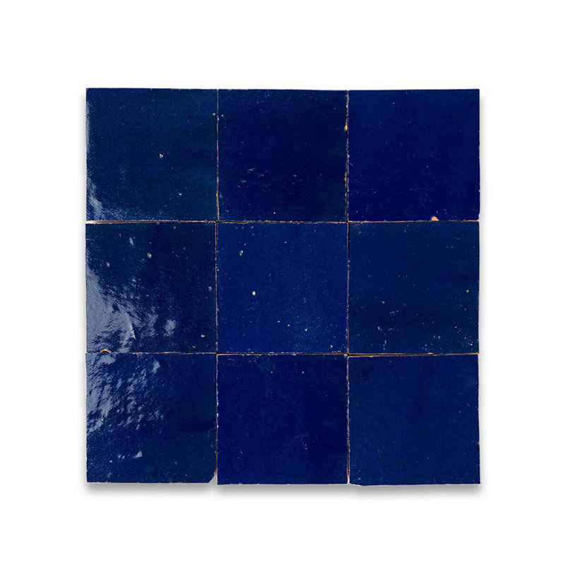 Handmade 4x4-in Moroccan Zellige In Dark Blue