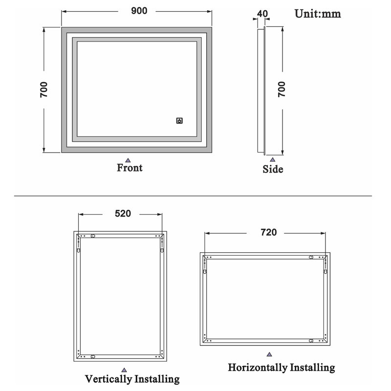 Samia Rectangle Mirror, 70 x 90cm