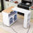 Modern Rolling Kitchen Island Cart with Built-in Charging Station, LED Lighting and Ample Storage-1481230228