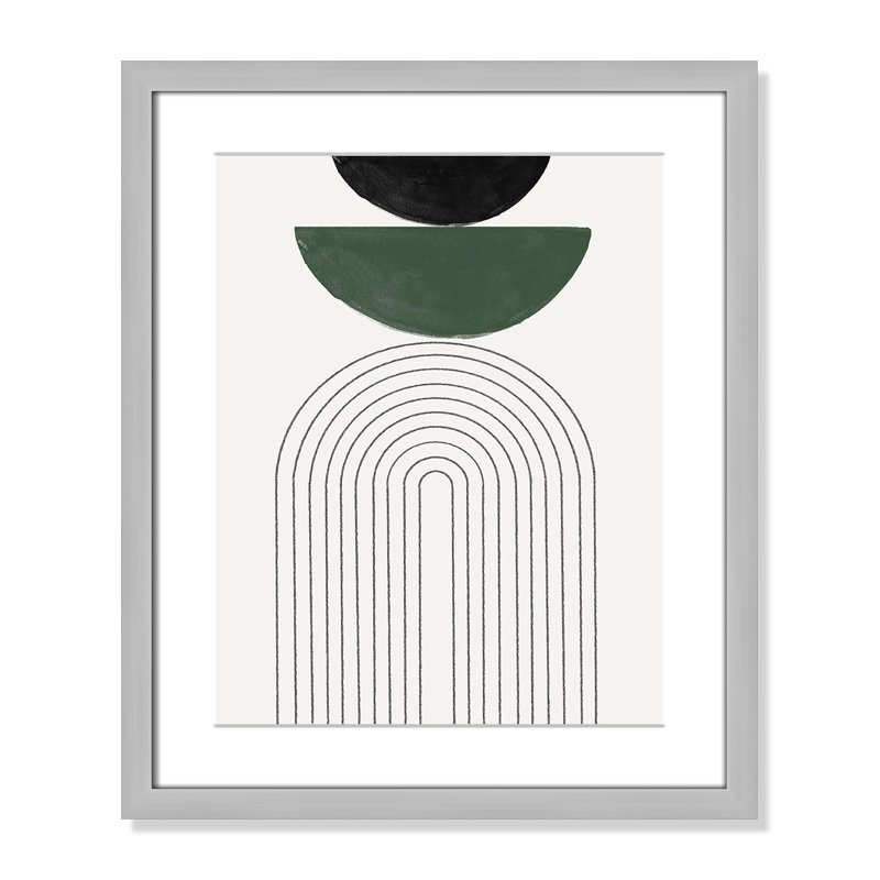 Reproduction de géométrie arquée par Miuus Studio, Argent mat, 16'' W x 19'' H, Matted Print