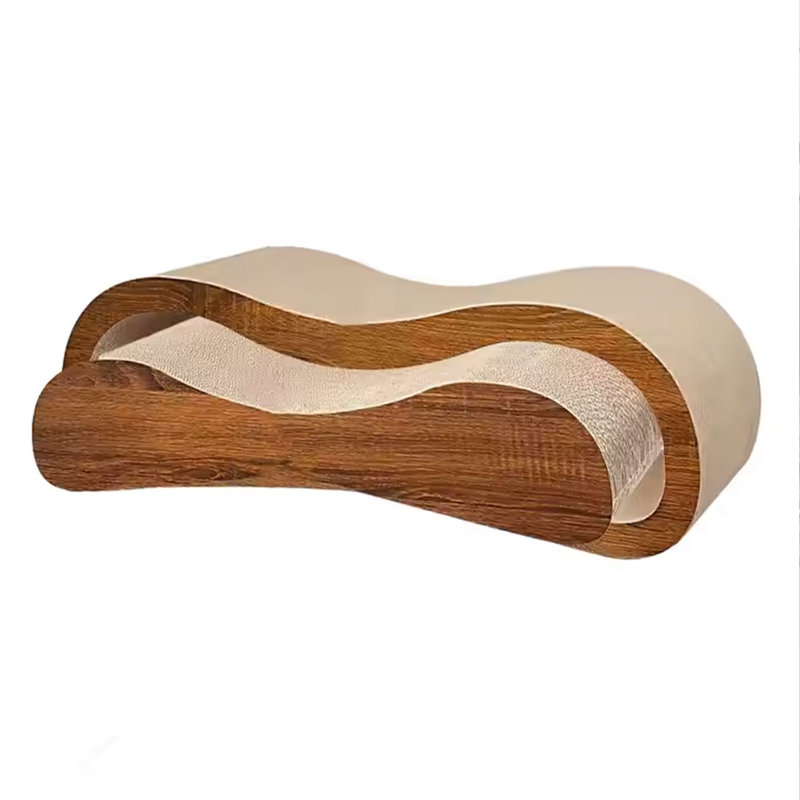 Grattoir pour chat 2 en 1 noyer, H 7,09 po x l 22,05 po x P 8,66 po