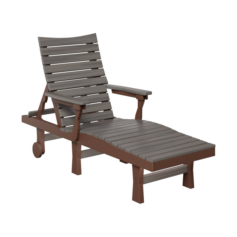 Berlin Gardens Bristol Chaise Lounge, Coastal Gray Top/Chocolate Brown Base