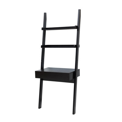 Home Office Desk Workspace Writing Table Bookcase Ladder One Drawer Two Shelves Handleless Design Modern