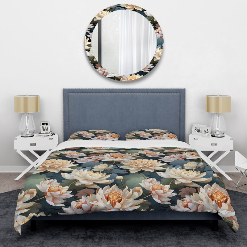 Ensemble de housse de couette Lotus Serenity, Housse de couette pour très grand lit et 2 très