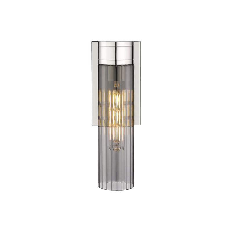 Applique murale 11 po Empire, H 12,63 po x l 5,5 po x P 3,13 po, Plaqué couleur fumée, Nickel poli