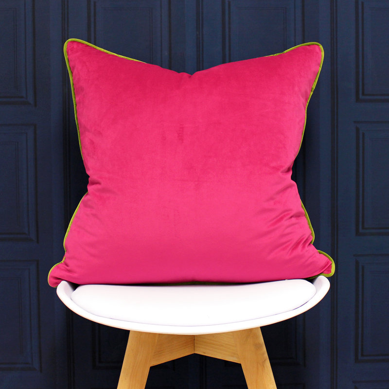 Oliver Square Throw, Pillow Cover Only - No Insert, Hot Pink/Lime