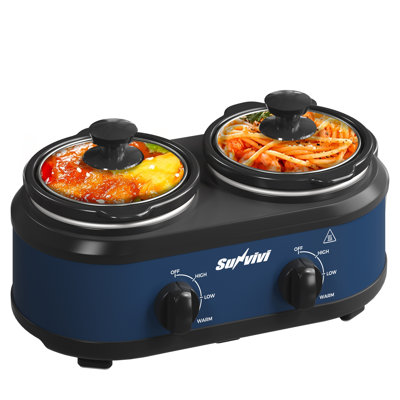Dual Pot Slow Cooker, 2 X 1.25 QT