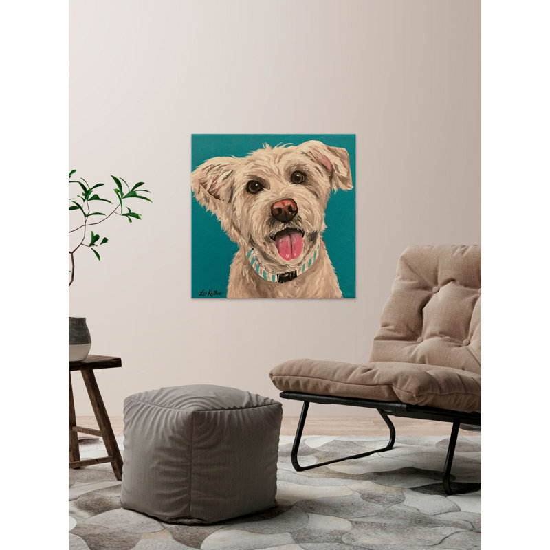 « george wheaton terrier », reproduction de peinture à l’acrylique sur toile tendue, H 12 po x l 12 po x P 1,5 po