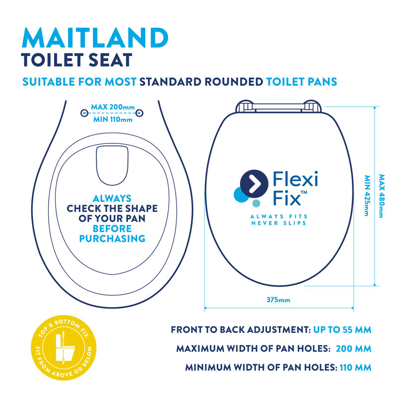Maitland Soft Close Round Standard Toilet Seat