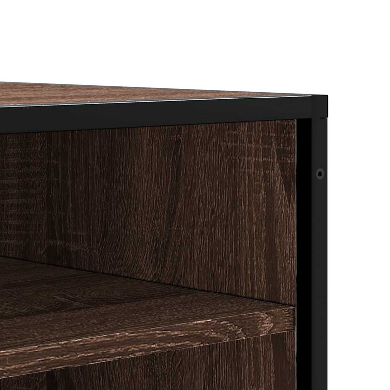 9 Pair Shoe Storage Bench, Brown Oak