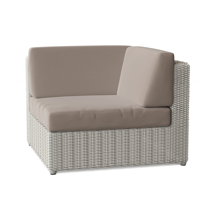 Sag Harbor Outdoor Corner Wedge Lounge Chair, Sag Harbor Classic White, Canvas Navy Sunbrella® Canvas