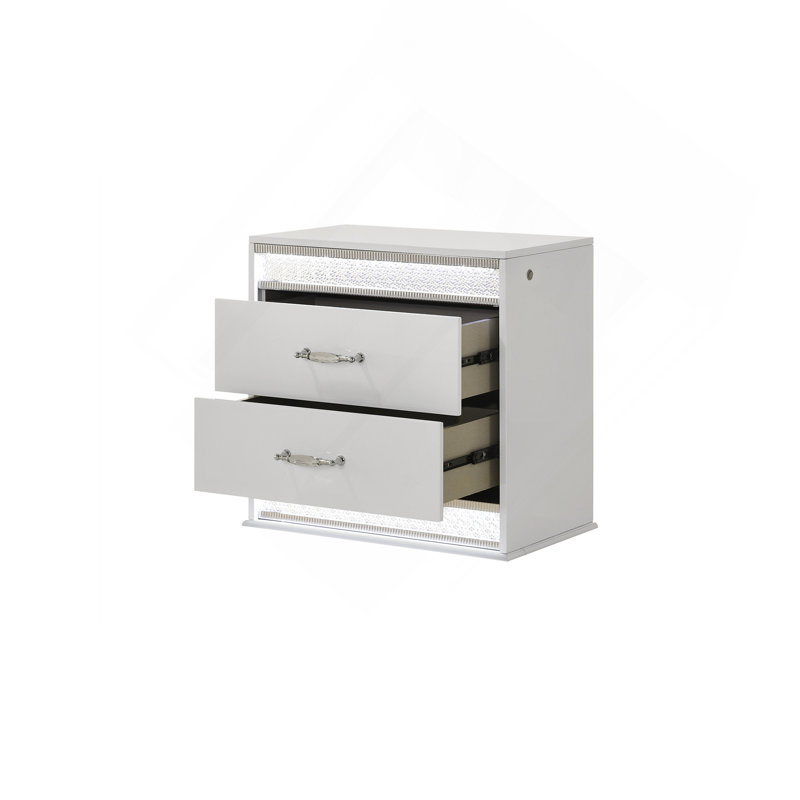 Table de chevet 2 tiroirs Glam